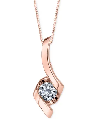 Sirena Diamond Twist Pendant Necklace (1/4 ct. t.w.) 14k Gold, White or Rose Gold