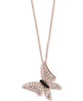 Effy Diamond Butterfly Pendant Necklace (1/2 ct. t.w.) in 14k Rose Gold