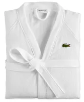 Lacoste Home Logo Patch 100% Cotton Pique Bath Robe