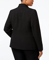 Kasper Plus Crepe One-Button Blazer