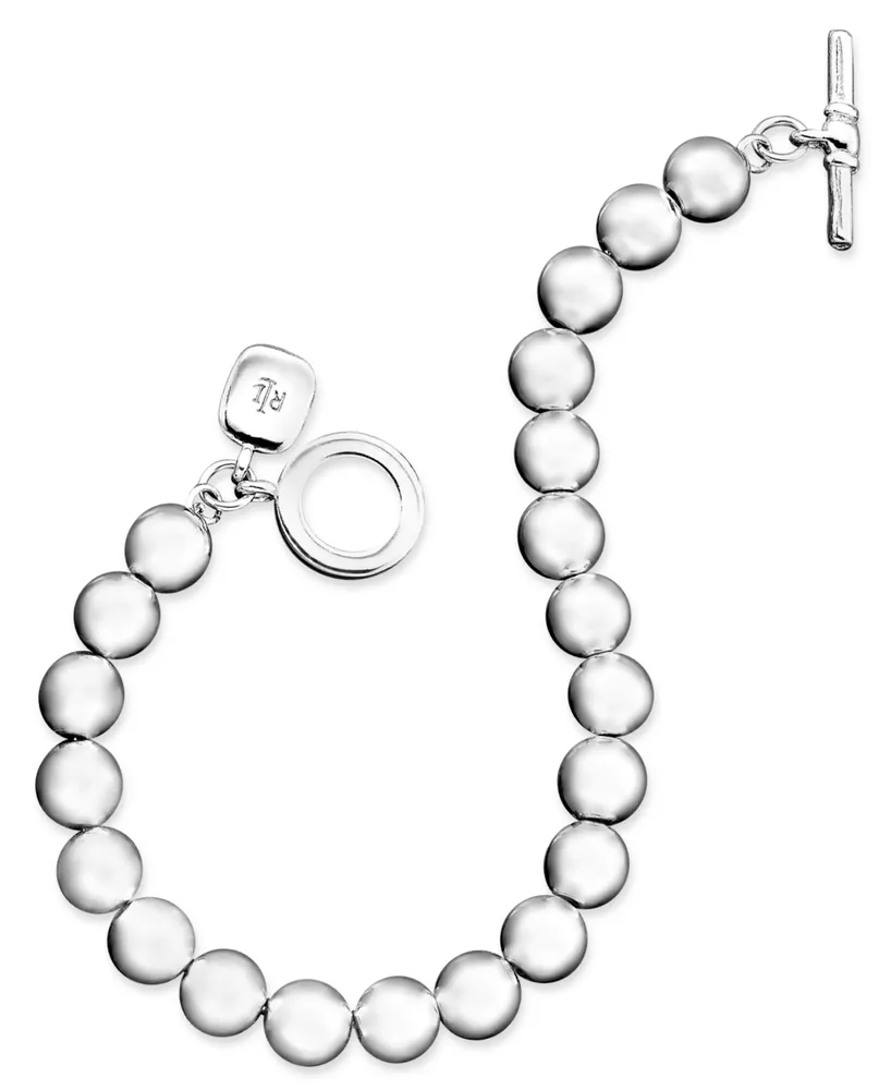 cuenta salvar Esquivo Lauren Ralph Lauren Silver-Tone Bead (8 mm) Bracelet | Plaza Las Americas
