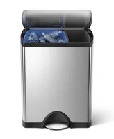 simplehuman 46-Liter Brushed Stainless Steel Dual Recycler Step Trash Can