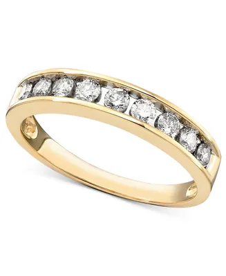 Diamond Channel Ring (1/2 ct. t.w.) 14k Yellow or Rose Gold