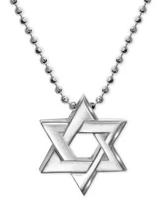 Alex Woo Star of David Beaded Pendant Necklace in Sterling Silver