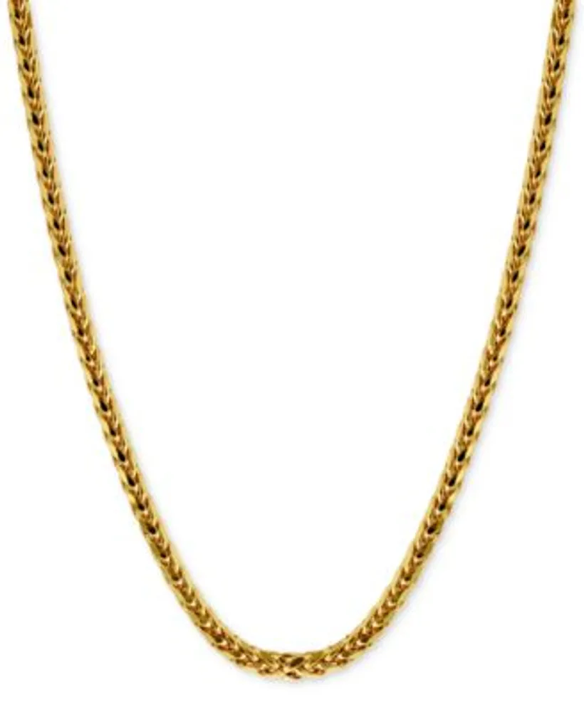 Polished Square Wheat Chain Necklace Collection In 14k Gold