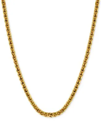 Polished Square Wheat Chain Necklace Collection In 14k Gold