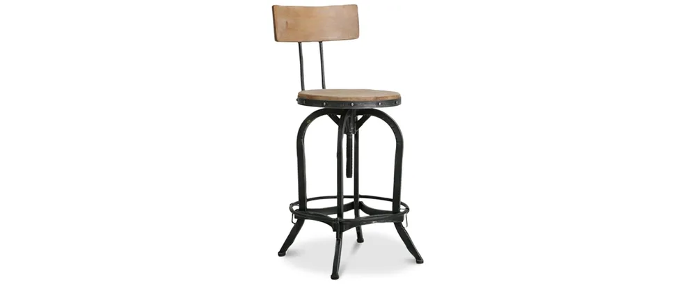 Kalber Naturally Antique Wood Bar Stool