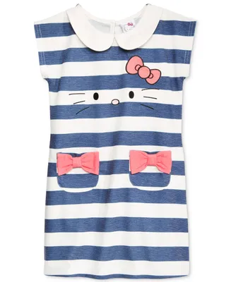 Hello Kitty Little Girls Striped Embroidered Dress