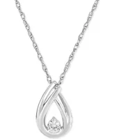 Diamond Pendant Necklace (1/10 ct. t.w.) in 10k White Gold