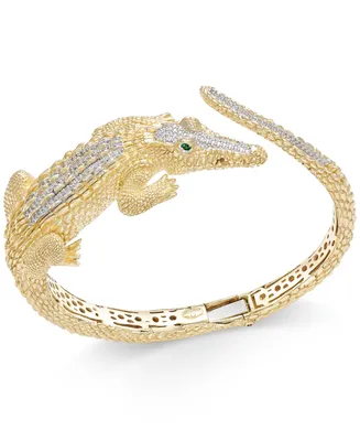 Diamond Crocodile Cuff Bracelet (1/2 ct. t.w.) in 14k Gold-Plated Sterling Silver