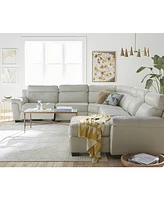 Julius Ii 3-Pc. Leather Chaise Sectional Sofa With 2 Power Recliners, Headrests And Usb Outlet