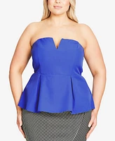 City Chic Trendy Plus Size Peplum Corset Top