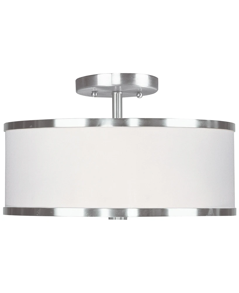 Livex Park Ridge Brushed Nickel 2-Light Ceiling Mount