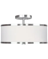 Livex Park Ridge Brushed Nickel 2-Light Ceiling Mount