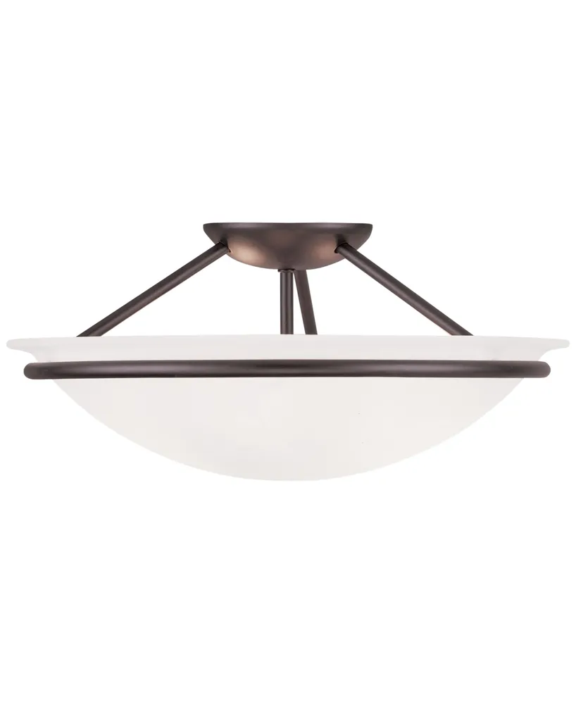 Livex Newburge Bronze Semi Flush Ceiling Lamp