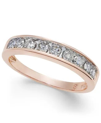 Diamond Channel Ring (1/2 ct. t.w.) 14k Yellow or Rose Gold