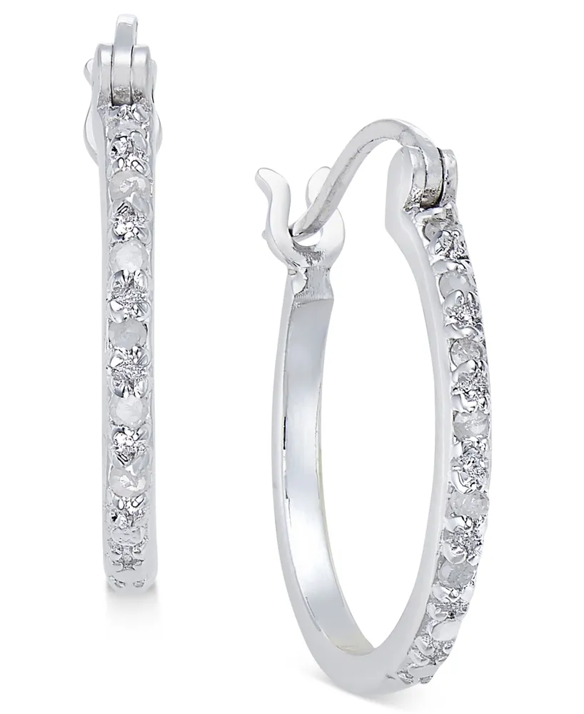 Diamond Hoop Earrings (1/10 ct. t.w.) in Sterling Silver