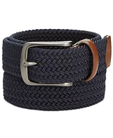 Men's Webbed Leather-Trim Belt