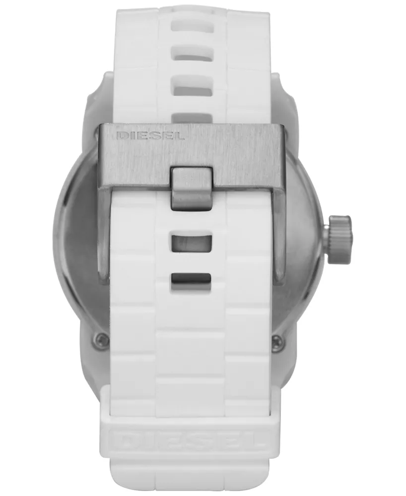 Diesel Men's White Silicone Strap Watch 44mm DZ1436