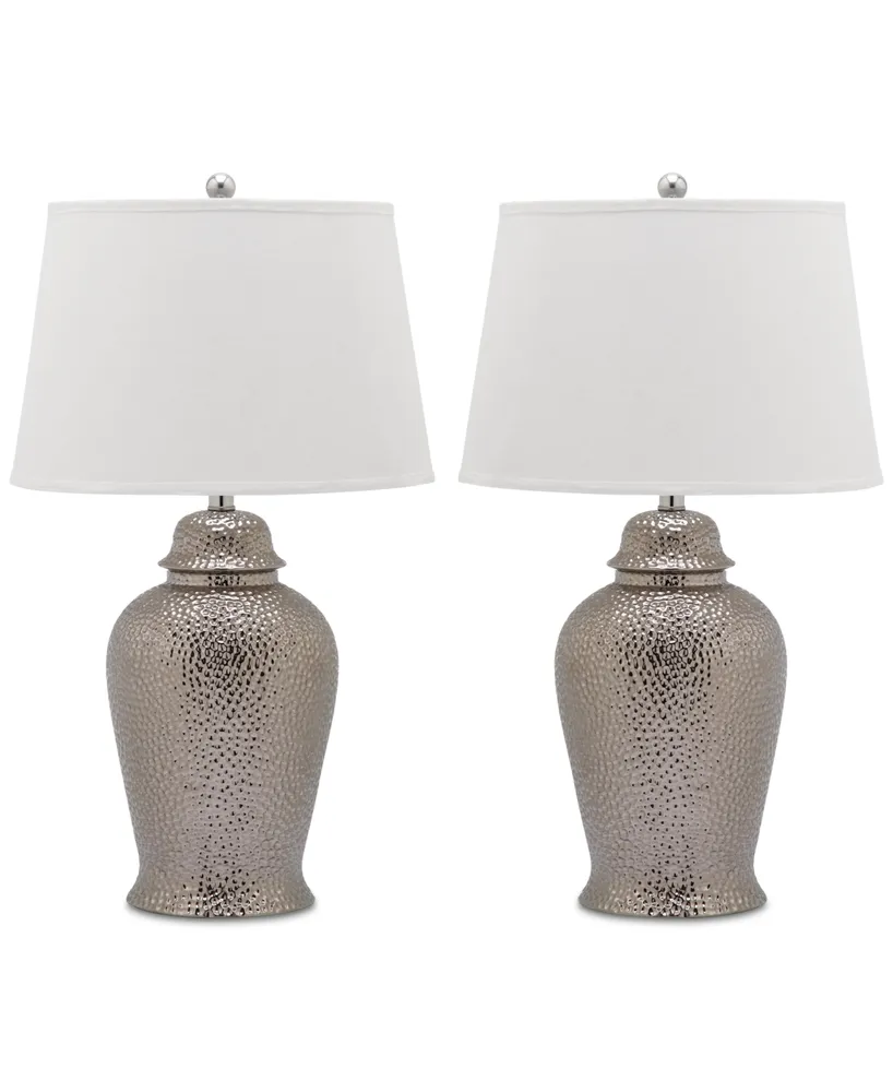 Safavieh Set of 2 Metallica Ginger Jar Ceramic Table Lamps