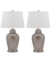 Safavieh Set of 2 Metallica Ginger Jar Ceramic Table Lamps