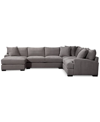 Closeout! Rhyder 4-Pc. 112" Fabric Sectional Sofa with Chaise, Created for Macy's