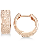 Textured Wide Huggie Hoop Earrings