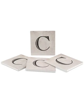 Thirstystone Vintage Monogram 4-Pc. Coaster Set