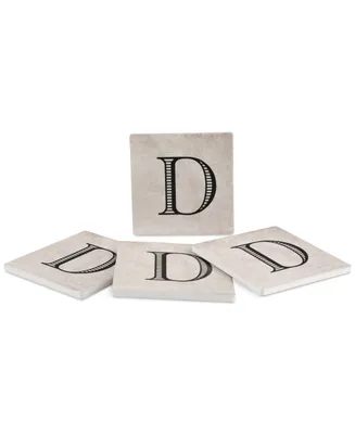 Thirstystone Vintage Monogram 4-Pc. Coaster Set