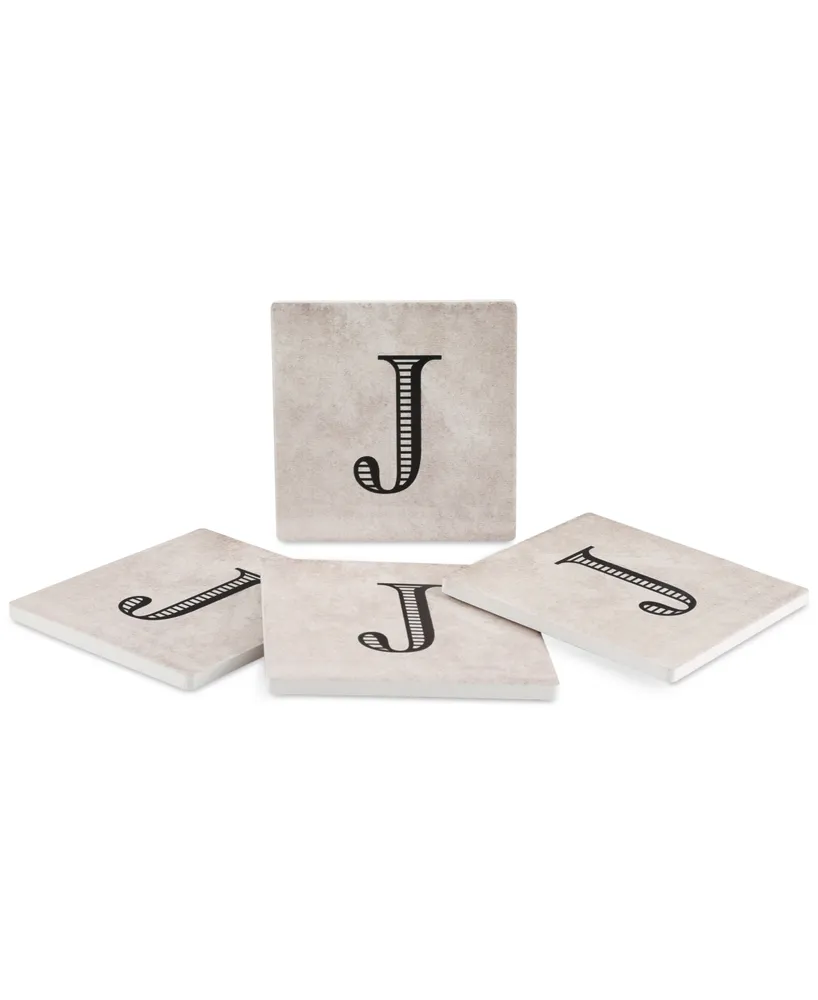 Thirstystone Vintage Monogram 4-Pc. Coaster Set