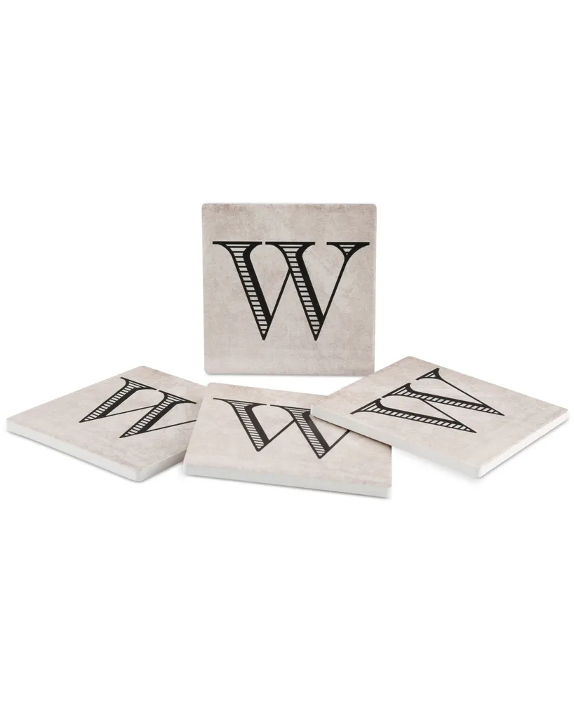 Thirstystone Vintage Monogram 4-Pc. Coaster Set