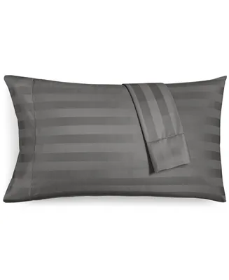 Closeout! Charter Club Damask 1.5" Stripe 550 Thread Count 100% Cotton Pillowcase Pair, Standard, Created for Macy's