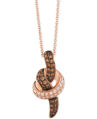 Le Vian Chocolatier Diamond Pendant Necklace (1/2 ct. t.w.) in 14k White or Rose Gold