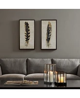 Urban Habitat Gilded Feathers 2-Pc. Foil-Embellished Canvas Print Set