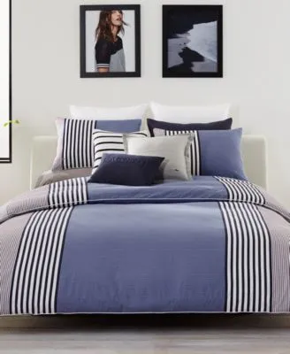Lacoste Home Meribel Colorblocked Reversible Cotton Duvet Cover Sets