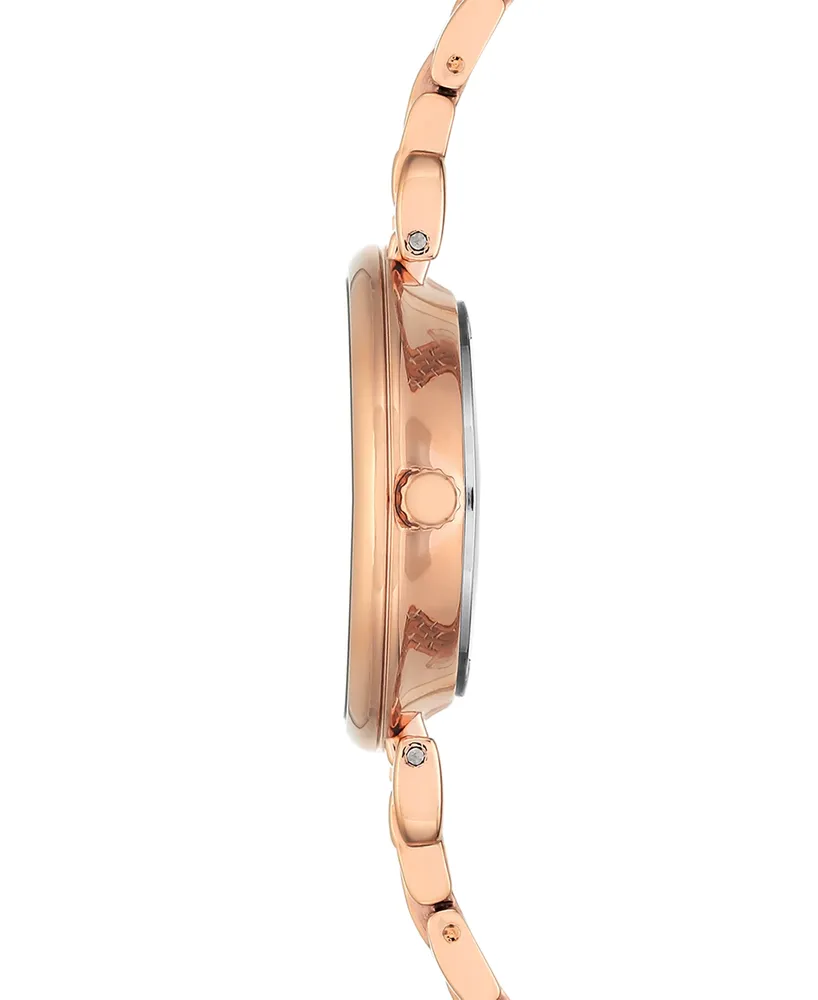 Anne Klein Women's Rose Gold-Tone Bracelet Watch 30mm