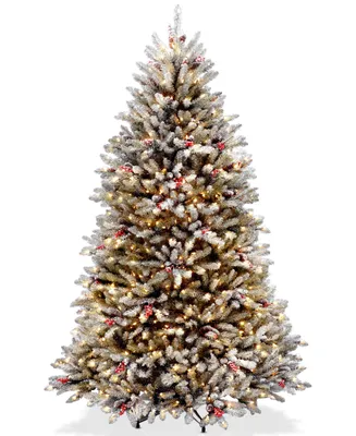 National Tree Company 6.5' Dunhill Fir Tree With Snow, Red Berries, Pine Cones & 650 Clear Lights