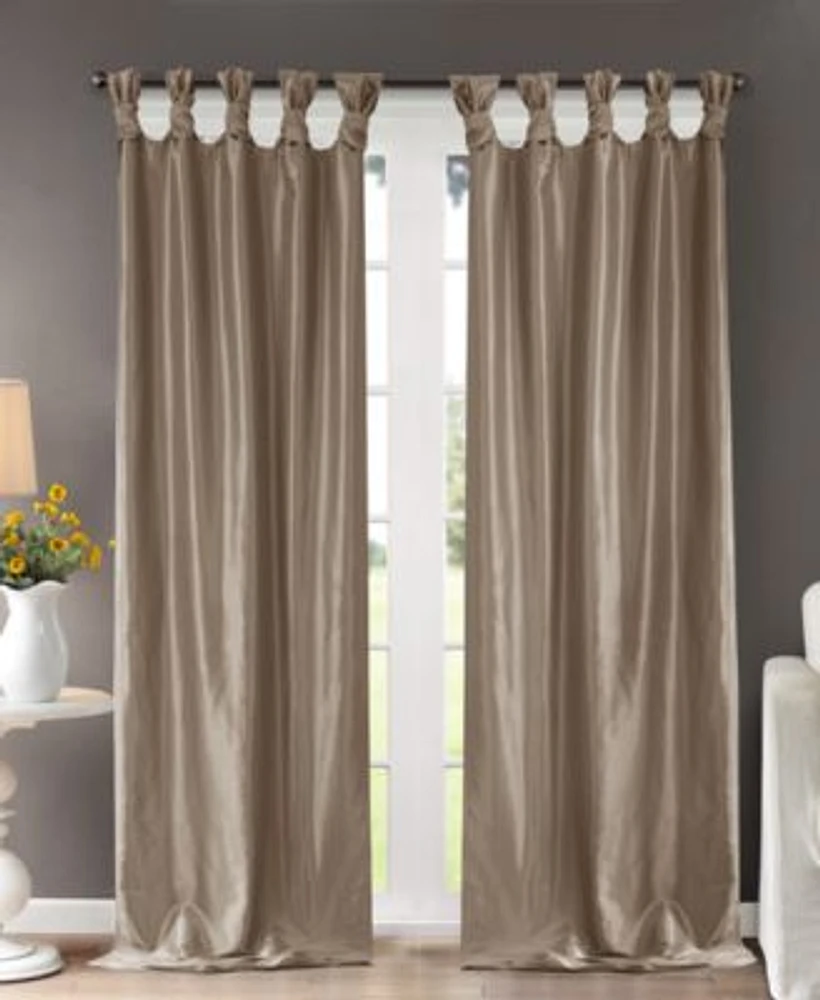 Madison Park Emilia Twist Tab Top Blackout Faux Silk Window Treatments