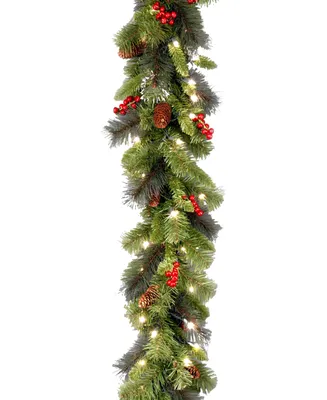National Tree Company 9' Crestwood Spruce Garland with 50 Soft White Lights