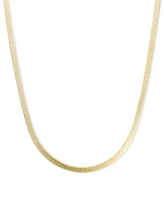 14k Gold Necklace, 18" Flat Herringbone Chain (1