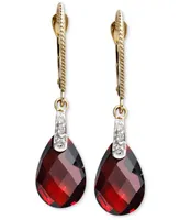 14k Gold Earrings, Garnet (7-1/5 ct. t.w.) and Diamond Accent Brio Drop