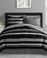 Austin Stripe/Solid Reversible 8 Pc. Comforter Set, Exclusively at Macy's