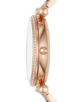 Fossil Women's Carlie Rose Gold-Tone Stainless Steel Bracelet Watch 35mm