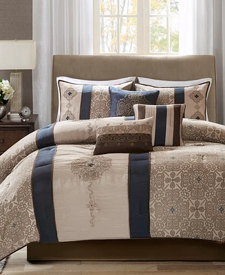Madison Park Donovan Jacquard Medallion 7-Pc. Comforter Set