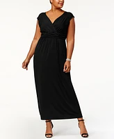 Ny Collection Plus Size Ruched Empire Maxi Dress