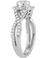 Diamond Halo Engagement Ring (1-3/8 ct. t.w.) in 14k White Gold