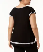 Ellen Tracy Plus Yours to Love Short Sleeve Top