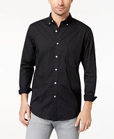 Men's Club Room Micro Dot Print Stretch Cotton Shirt, Created for Macy's