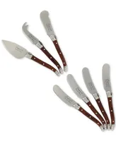 French Home Laguiole Pakkawood Cheese Knife & Spreader Set 7 Piece.