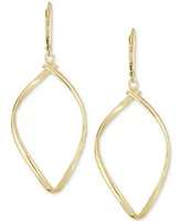 Italian Gold Polished Oval Drop Earrings in 14k Gold